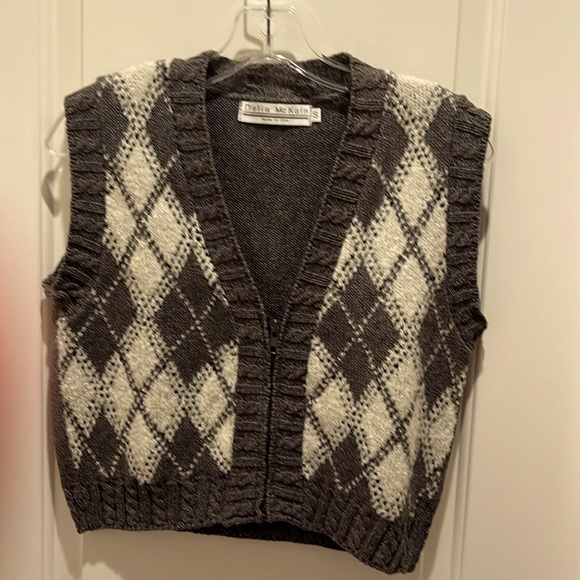 Knit sleeveless vest Small new never worn zipper front closure cotton/acrylic - Picture 1 of 5
